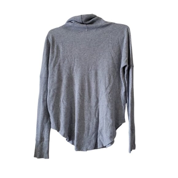 Aritzia TNA Waffle Knit Cowl Thermal Relaxed Lounge Top S - Picture 3 of 8